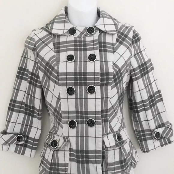 Maurices Jackets & Blazers - Maurices Black White Plaid Button Up Jacket Size M Maurices Jackets & Blazers - Maurices Black White Plaid Button Up Jacket Size M